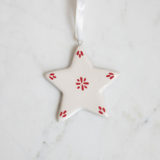 Ster ornament rood
