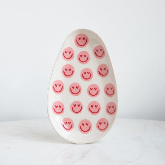 Schaaltje met roze smileys